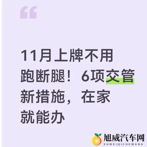 11月上牌不用跑断腿！6项交管新措施，在家就能办-1