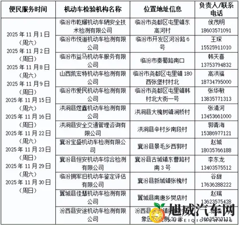 临汾车管发布关于在节假日开展机动车检验便民服务的通告-1