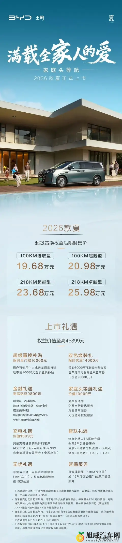 比亚迪推出2026款夏MPV，续航1163km配激光雷达，1968万元起-2