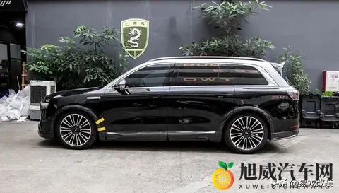 问界M9改装abina碳纤维包围前唇后唇侧裙轮眉风口顶翼尾翼-1