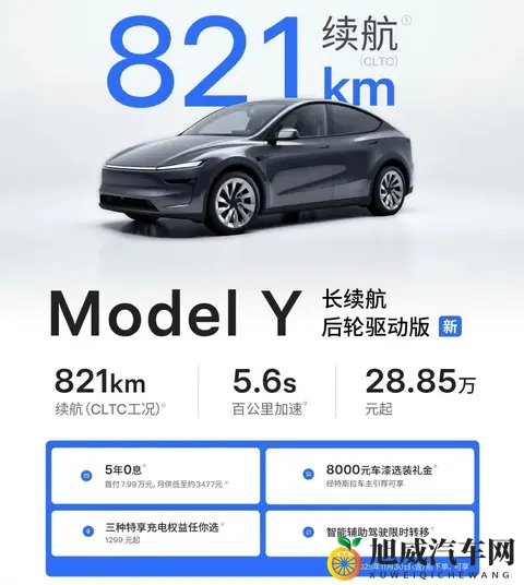 特斯拉Model Y长续航后驱版上市，821km续航，卖2885万元，值不值-1