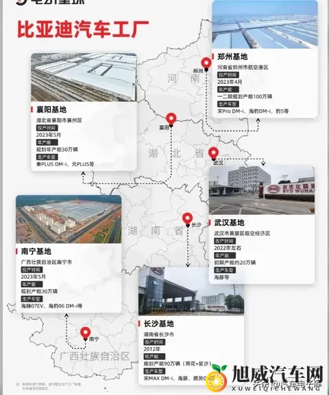 比亚迪新能源汽车工厂分布、产能分析-3