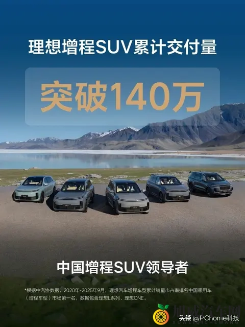 理想增程SUV累计交付突破140万：理想L6交付33万台，位列第一-1
