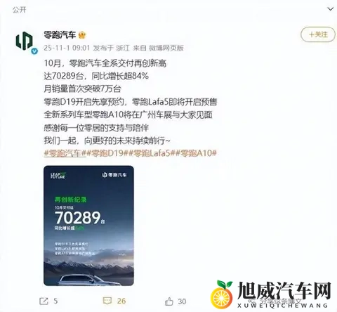 10月新势力销量:零跑破7万小鹏创新高-1