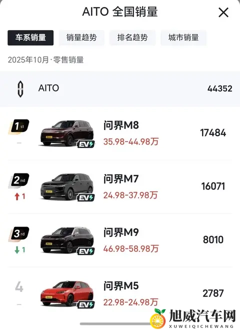 10月中国市场豪华品牌销量排名：奥迪第1问界第3特斯拉跌出前5-1