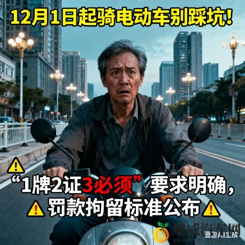 12月1日起骑电动车别踩坑！“1牌2证3必须”要求明确，罚款公布-1