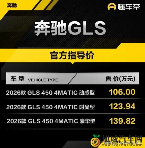 2026款奔驰GLS上市！106万起增配不涨价，奔驰能给你的不仅是面子-1