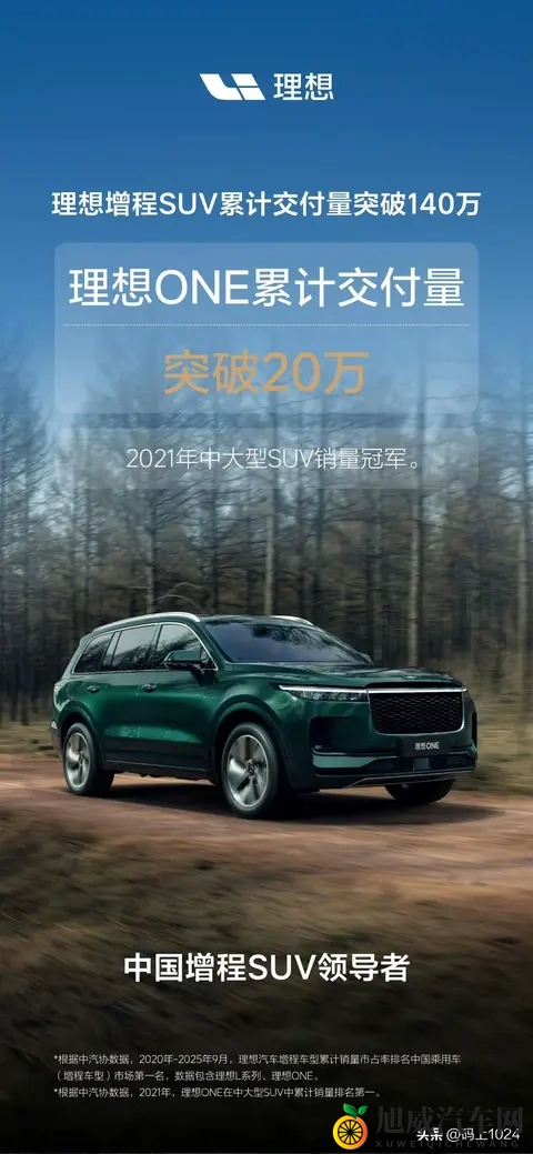理想汽车增程SUV累计交付量正式突破140万辆，L6_L9谁更抢手？-1