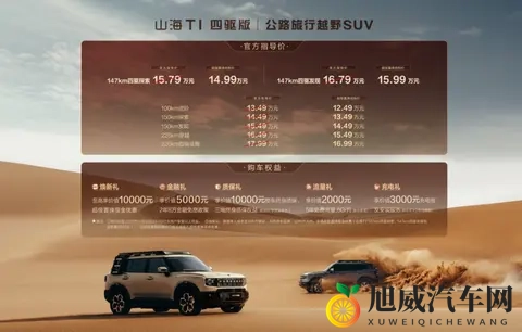 三电机、真四驱捷途山海T1四驱版正式上市,置换价1499万起-2