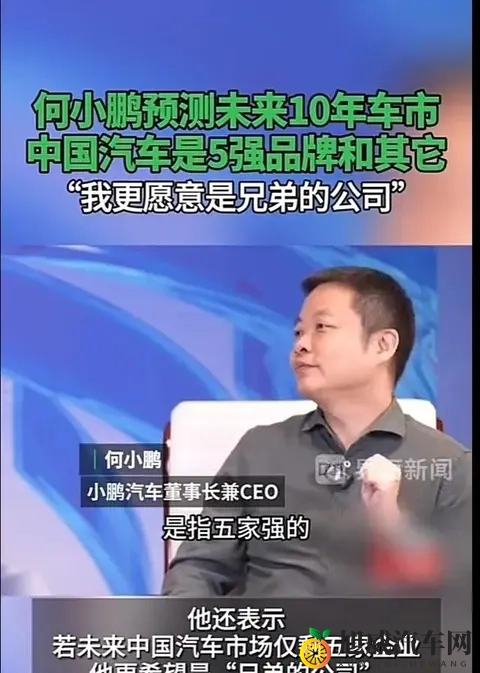 何小鹏称10年后中国汽车是5强品牌和其它-2