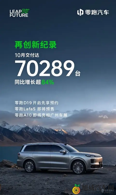 零跑汽车10月销量70289台-1