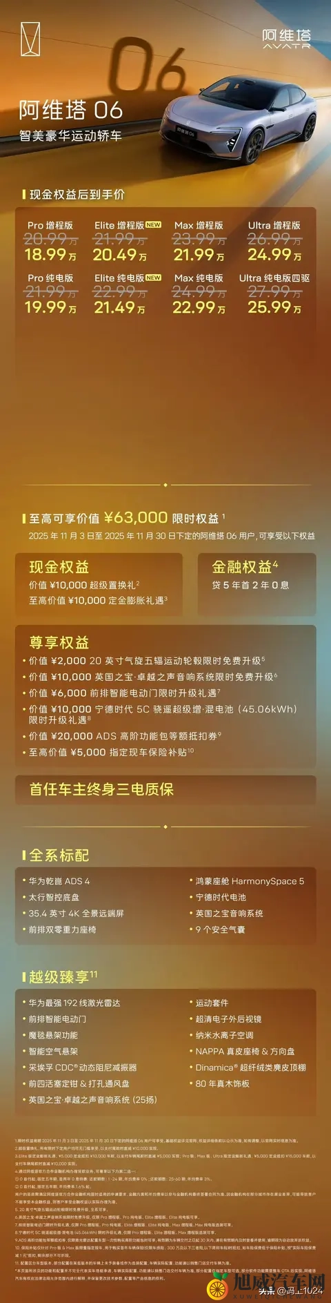 2049万起!阿维塔06 Elite上市:激光雷达+鸿蒙座舱,续航650km-3