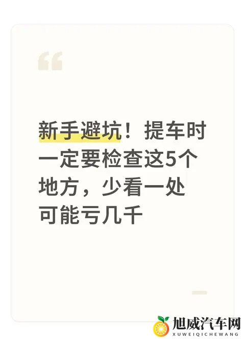 新手避坑!提车时一定要检查这5个地方,少看一处可能亏几千-1