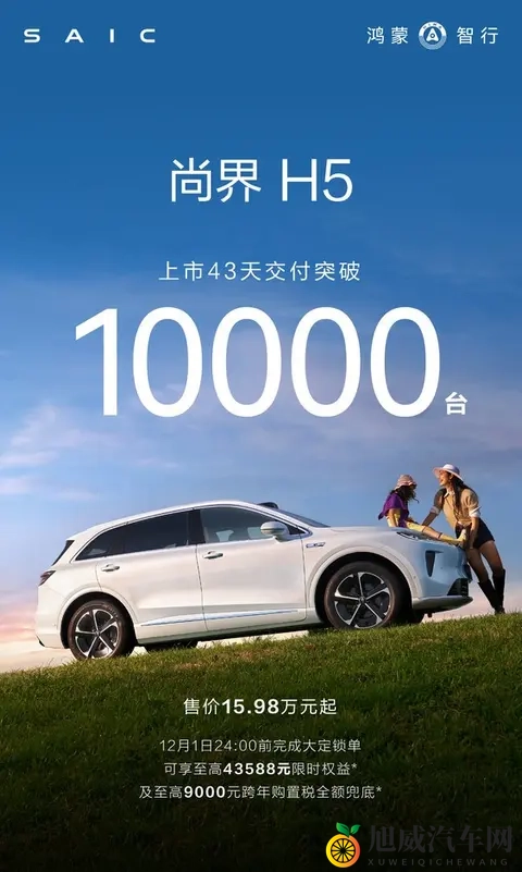 尚界H5上市43天交付破万!9000元跨年购置税同步推出-1