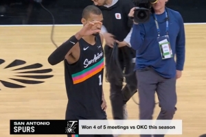 卫冕冠军？联盟第一？马刺本赛季面对雷霆4胜1负 胜率80%