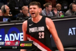 活力十足！克林根拼下前场篮板 随后补篮再拿两分